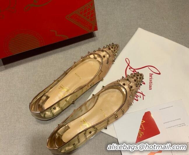 Lowest Cost Christian Louboutin Stud Mesh Flat Ballerina 070590 2021