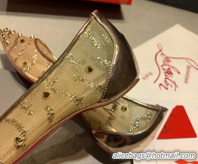 Lowest Cost Christian Louboutin Stud Mesh Flat Ballerina 070590 2021