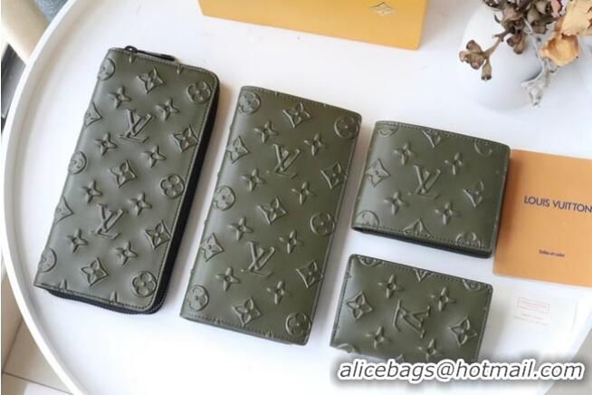 Top Quality  Louis Vuitton BRAZZA WALLET M62900 Khaki