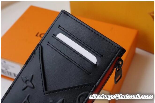 Free Shipping Louis Vuitto COIN CARD HOLDER M80827 Black