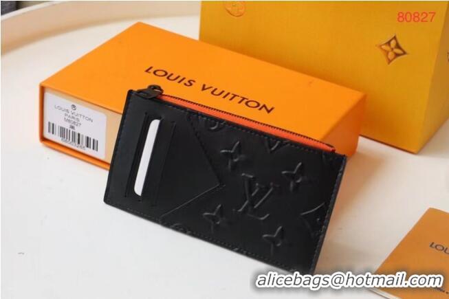 Free Shipping Louis Vuitto COIN CARD HOLDER M80827 Black