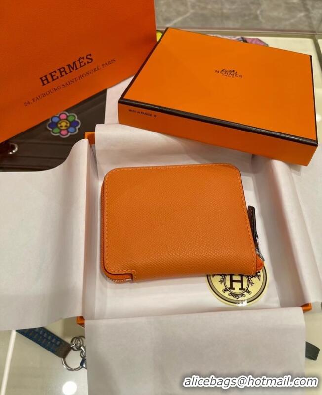 Good Quality Hermes Constance Wallets espom leather H2298 Orange