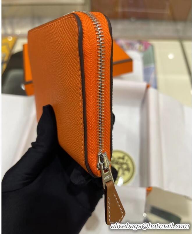 Good Quality Hermes Constance Wallets espom leather H2298 Orange