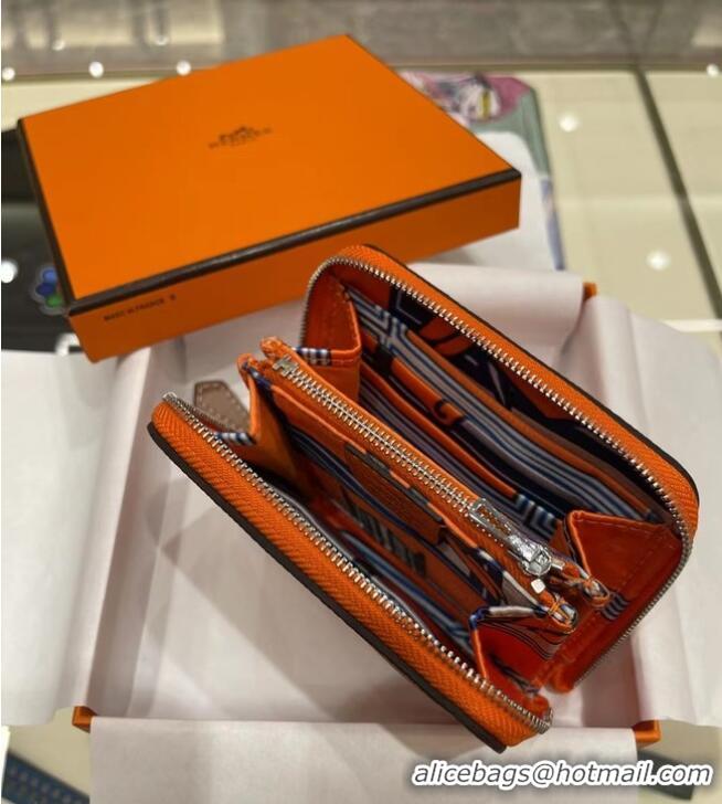 Good Quality Hermes Constance Wallets espom leather H2298 Orange