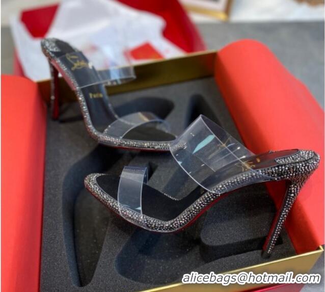 Purchase Christian Louboutin Crystal PVC Mules 10cm 070604