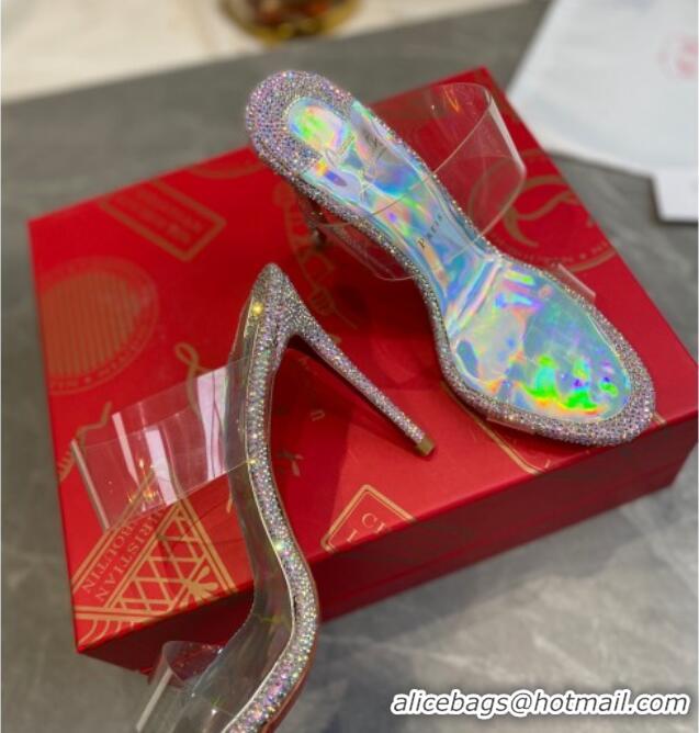 Feminine Christian Louboutin Crystal PVC Mules 10cm 070604 Pink 2021