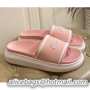 Custom Alexander Mcqueen Flat Slide Sandals 071205 Light Pink