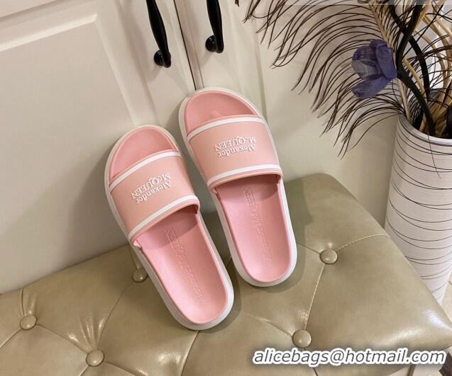 Custom Alexander Mcqueen Flat Slide Sandals 071205 Light Pink