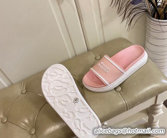 Custom Alexander Mcqueen Flat Slide Sandals 071205 Light Pink