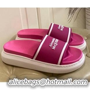 Low Price Alexander Mcqueen Flat Slide Sandals 071205 Hot Pink