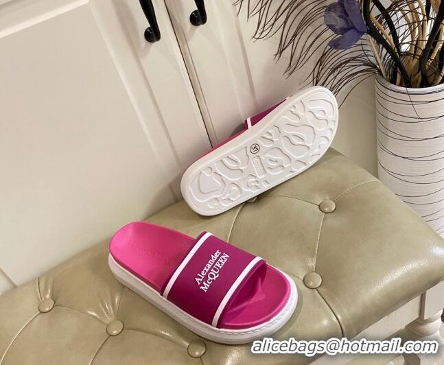 Low Price Alexander Mcqueen Flat Slide Sandals 071205 Hot Pink