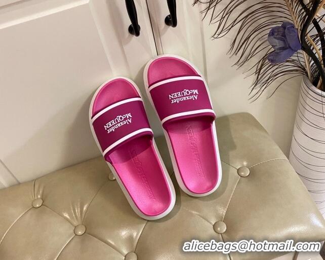 Low Price Alexander Mcqueen Flat Slide Sandals 071205 Hot Pink