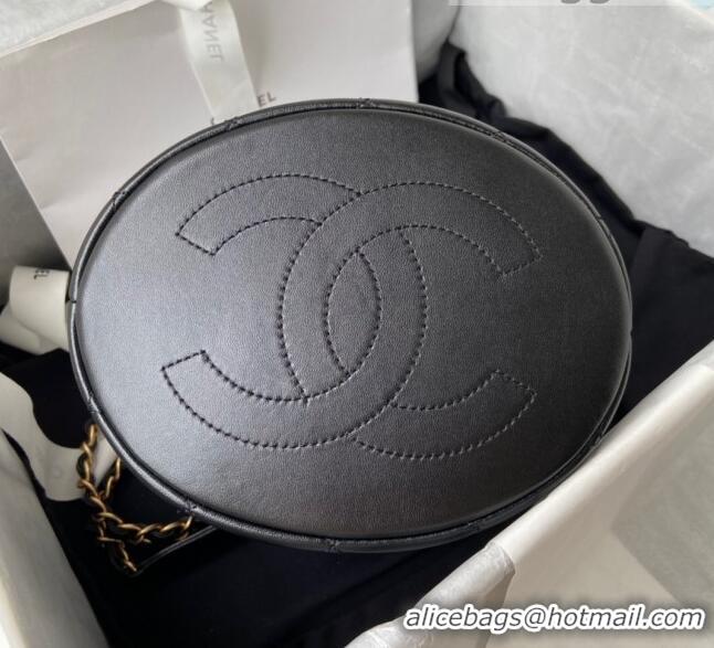 Grade Quality Chanel Lambskin Bucket Bag with Pearl Handle AS2608 Black 2021