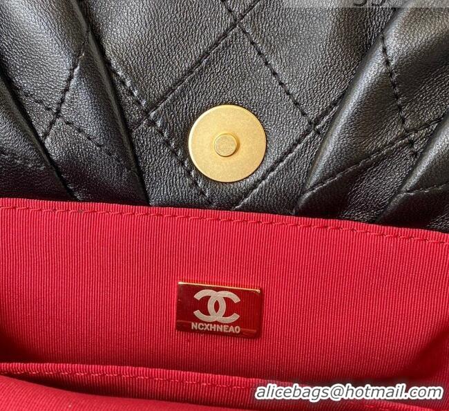 Famous Brand Chanel Lambskin Clutch Top Handle Bag with Pearl Handle AS2609 Black 2021