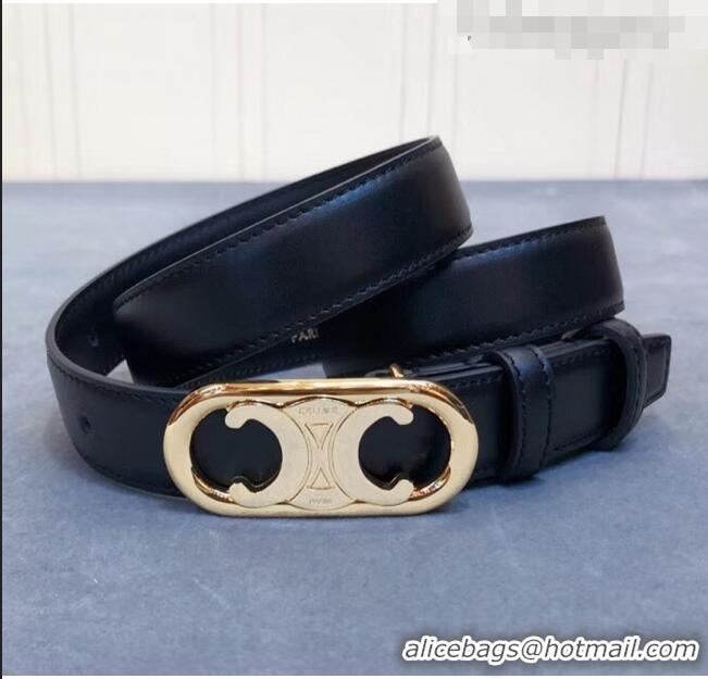 Buy Inexpensive Celine Width 2.5cm Caflskin Belt C50401 Black 2020