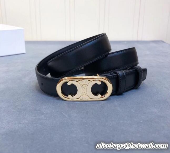 Buy Inexpensive Celine Width 2.5cm Caflskin Belt C50401 Black 2020