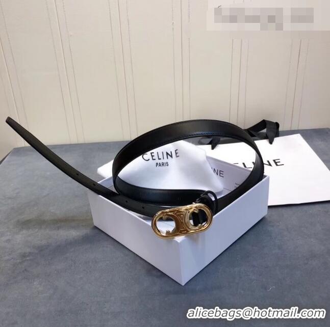 Buy Inexpensive Celine Width 2.5cm Caflskin Belt C50401 Black 2020