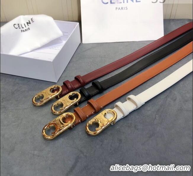 Super Quality Celine Width 2.5cm Caflskin Belt C50401 Burgundy 2020