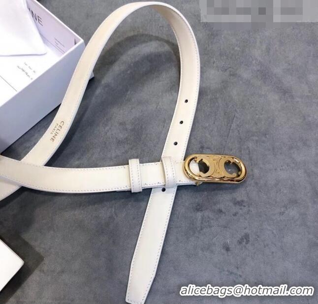 Promotional Celine Width 2.5cm Caflskin Belt C50401 White 2020