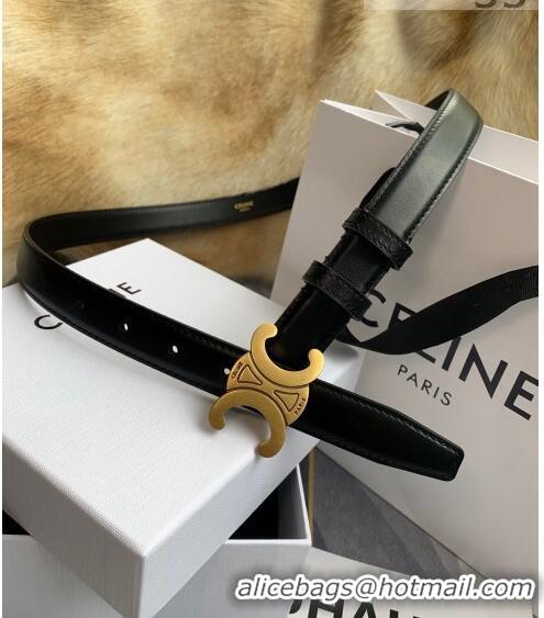 Buy Cheap Celine Triomphe Leather Belt 25mm with Logo Buckle C63061 Black 2021