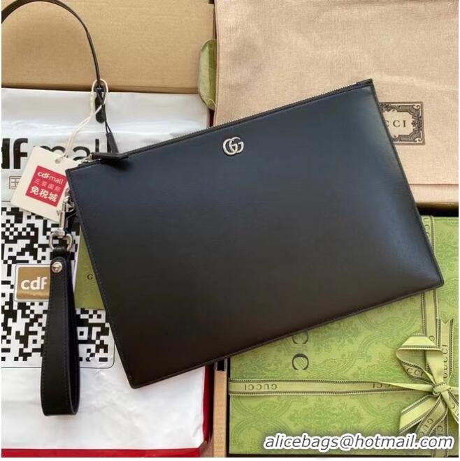 Low Price Gucci GG Marmont Leather Pouch 475317 Black