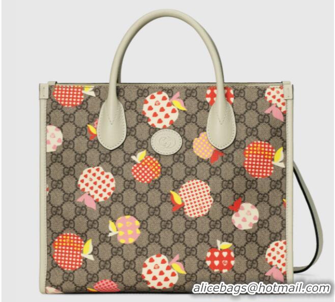 Affordable Price Gucci Les Pommes small tote 659983 White