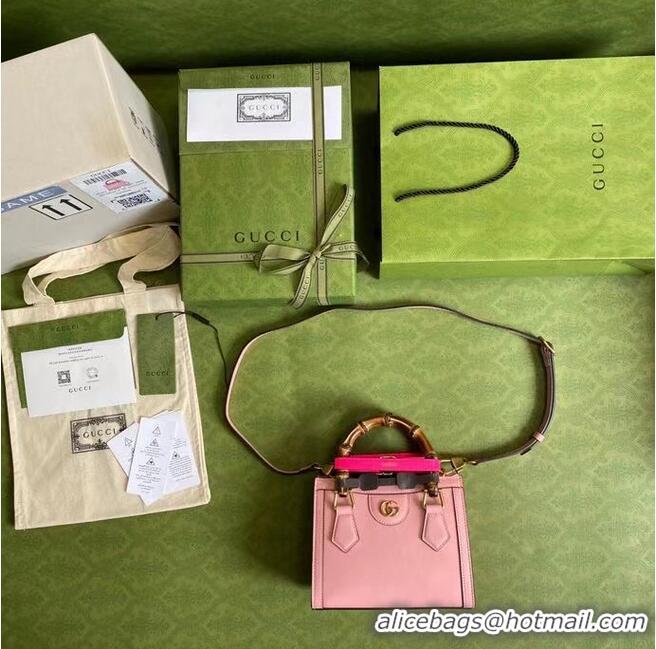 Luxury Classic Gucci Diana mini tote bag 655661 Pink