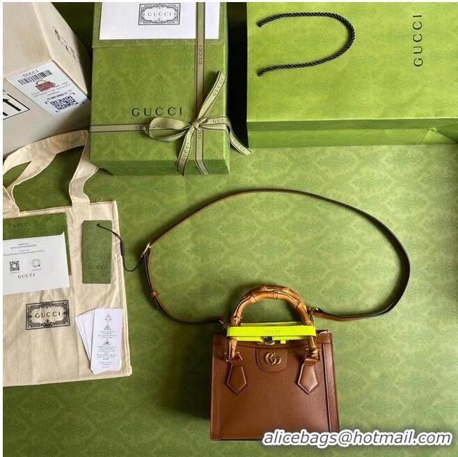 Famous Brand Gucci Diana mini tote bag 655661 Brown