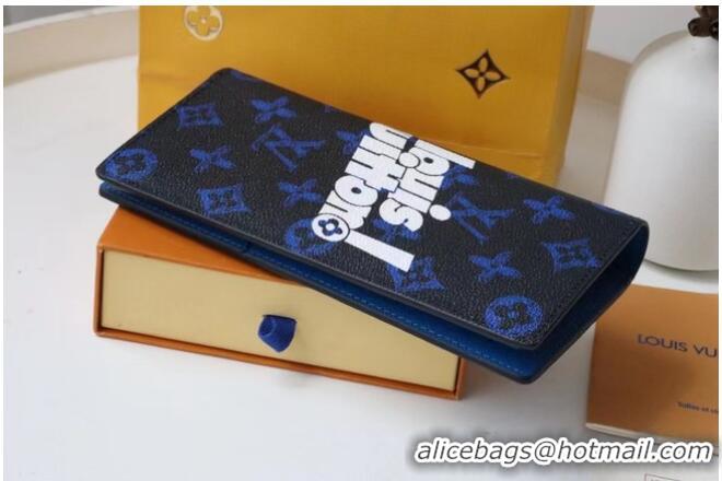 Promotional Louis Vuitton BRAZZA WALLET M80801 Blue