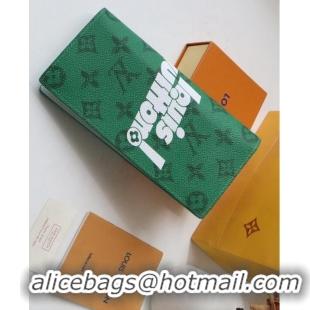 Buy Discount Louis Vuitton BRAZZA WALLET M80801 green