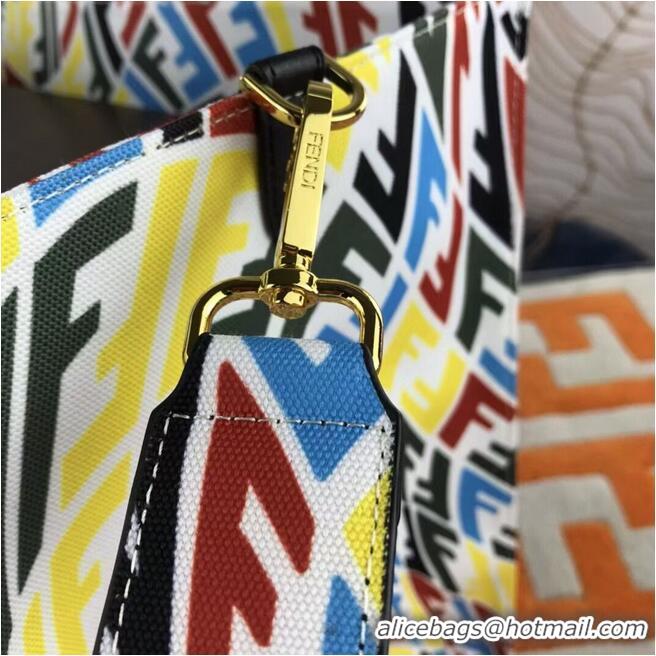 Buy Grade FENDI SHOPPER Multicolor jacquard FF Vertigo bag 8BH357AFL