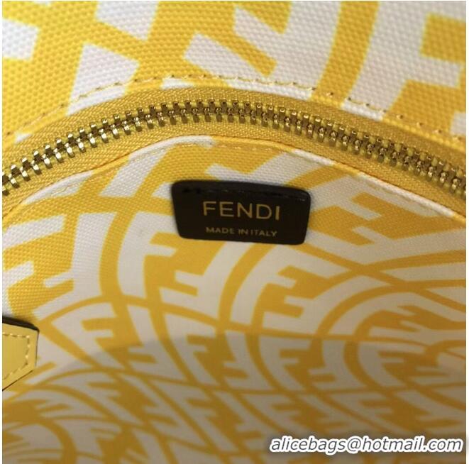 Discount Product FENDI SHOPPER Yellow glazed canvas bag 8BH357AF