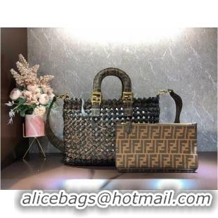 New Release Creation Fendi Weave Bag F6501 Brown