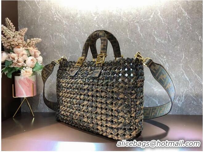 New Release Creation Fendi Weave Bag F6501 Brown