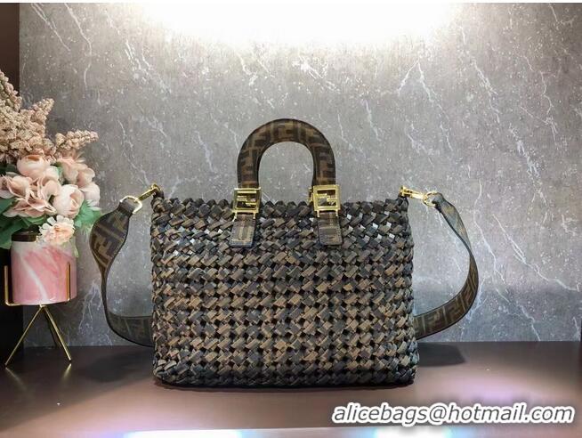 New Release Creation Fendi Weave Bag F6501 Brown