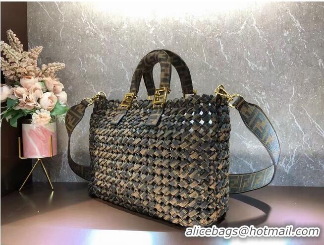 New Release Creation Fendi Weave Bag F6501 Brown