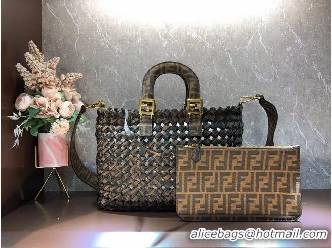 New Release Creation Fendi Weave Bag F6501 Brown