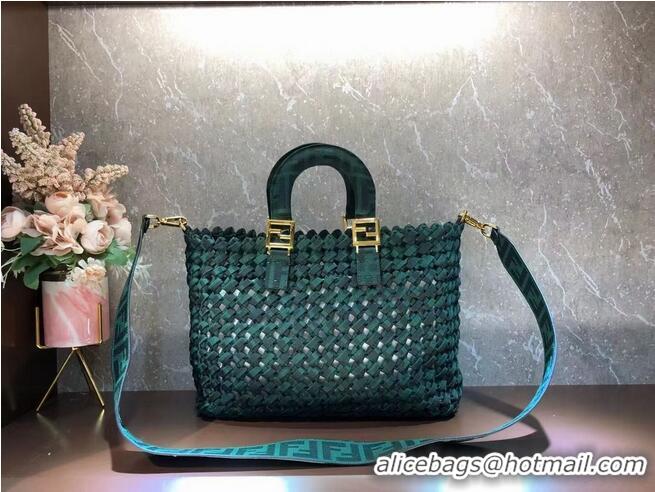 Market Sells Fendi Weave Bag F6501 blackish green