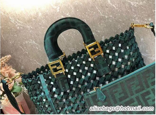 Market Sells Fendi Weave Bag F6501 blackish green