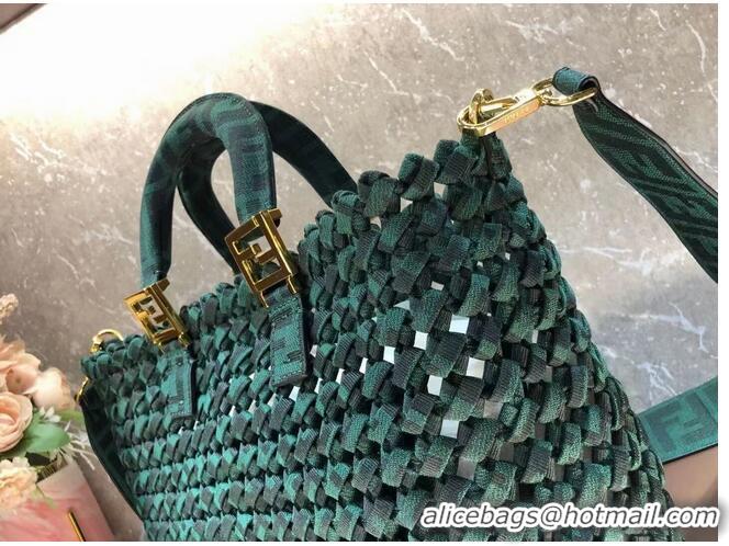 Market Sells Fendi Weave Bag F6501 blackish green