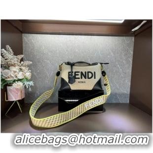 Pretty Style FENDI Braided Straw Bag F6535 black