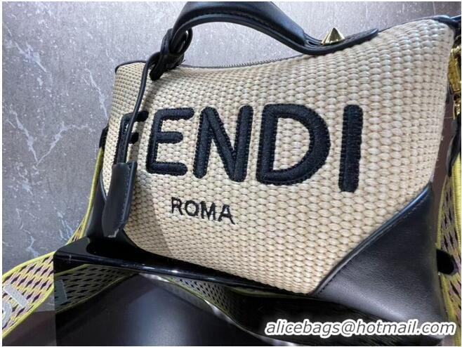 Pretty Style FENDI Braided Straw Bag F6535 black