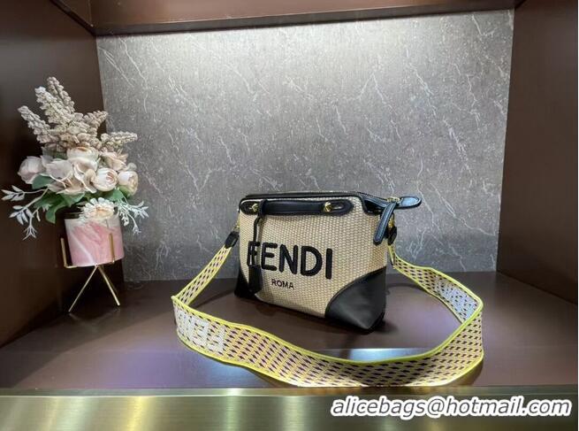 Pretty Style FENDI Braided Straw Bag F6535 black