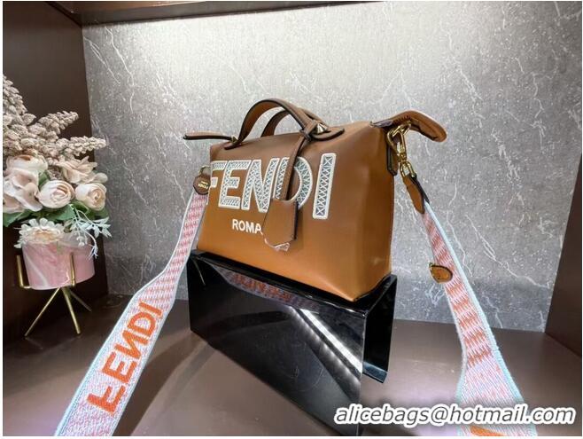 Good Quality FENDI Braided Straw Bag F6535 Camel