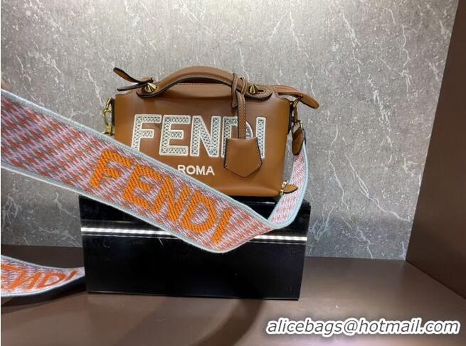 Good Quality FENDI Braided Straw Bag F6535 Camel