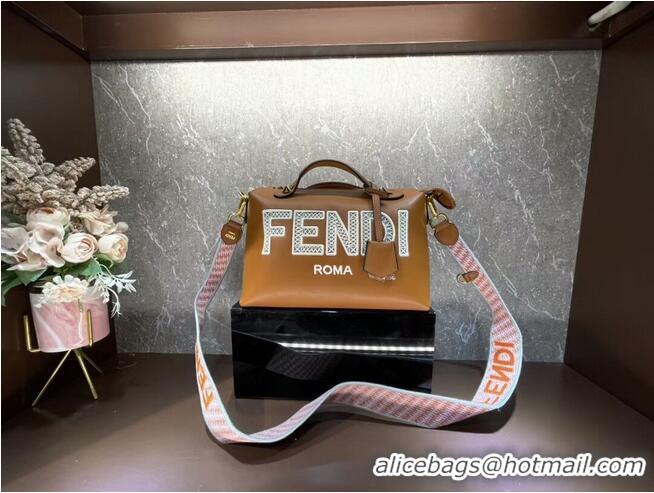 Good Quality FENDI Braided Straw Bag F6535 Camel