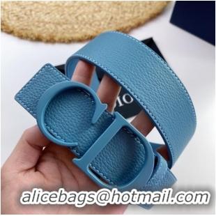 Low Cost Dior Calf Leather Belt 35MM 2660 blue