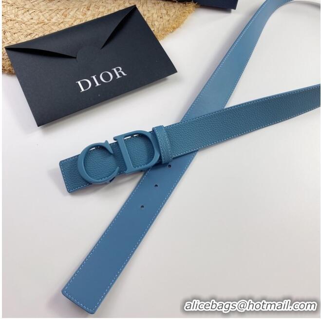 Low Cost Dior Calf Leather Belt 35MM 2660 blue