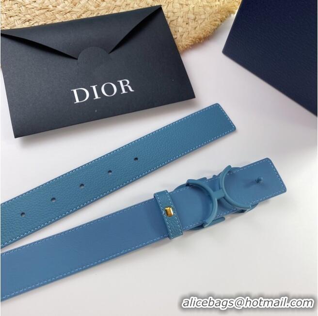 Low Cost Dior Calf Leather Belt 35MM 2660 blue