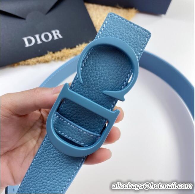 Low Cost Dior Calf Leather Belt 35MM 2660 blue